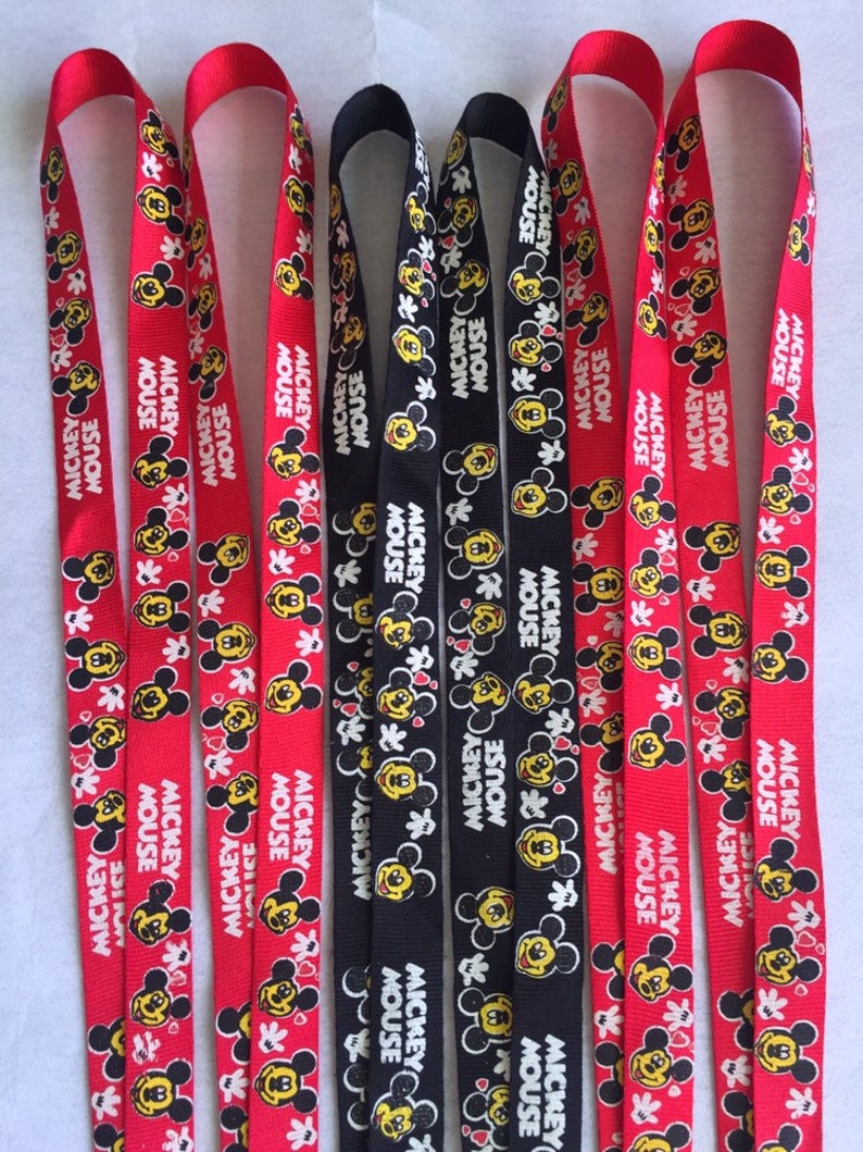 RED BLACK Mickey Mouse Neck Strap ID Badge Holder Camera Phones Keys Mobile Labels Rope Tents Sport Exercise Home Office Pass Sewing Craft