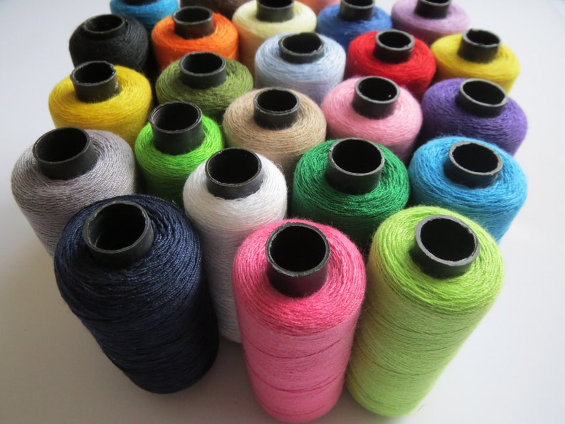 25 FULL Reels Quality Sewing Thread 100% Cotton Many Colours Machine C ...
