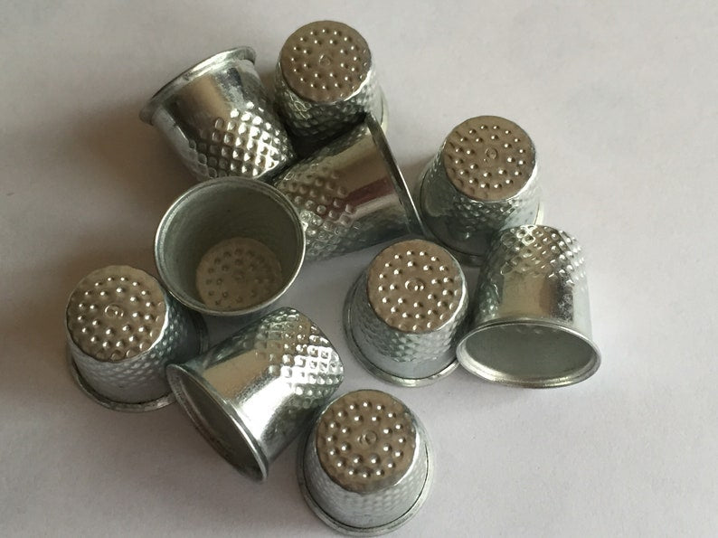 3 5 10 Silver Metal Thimbles Finger Protector Hand Stitching Sewing Craft