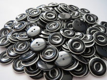 Load image into Gallery viewer, 10 BLACK n WHITE Buttons 22mm Wide Sewing Craft Cards Coat Shirt Jacket
