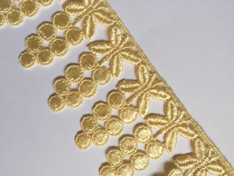 1m CREAM Lace Trims 64mm Wide Embroidered Guipure Trimmings Scrapbooking Cardmaking Wedding Home Decor Sewing Craft Projects