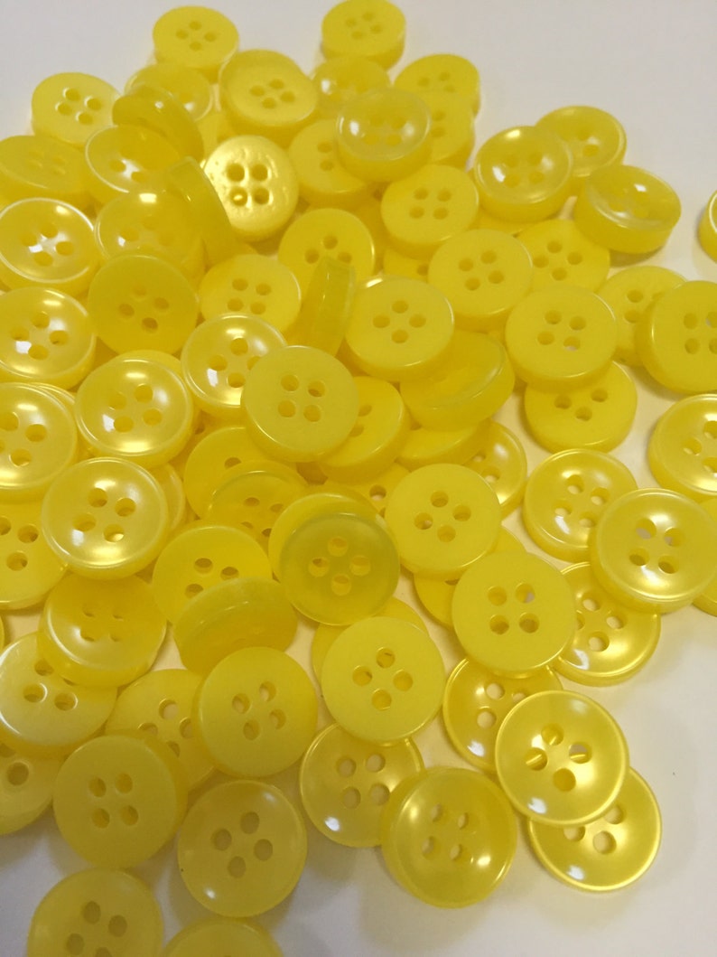 50 100 YELLOW Quality Buttons Shirt Sewing Craft 12mm Wide More Colours Also Available