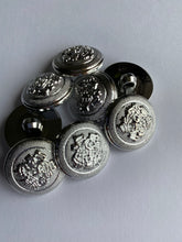 Load image into Gallery viewer, 1 Silver Shank Buttons 22mm Wide Dresses Tops Coats Babies Blazers Shirt Sewing Craft
