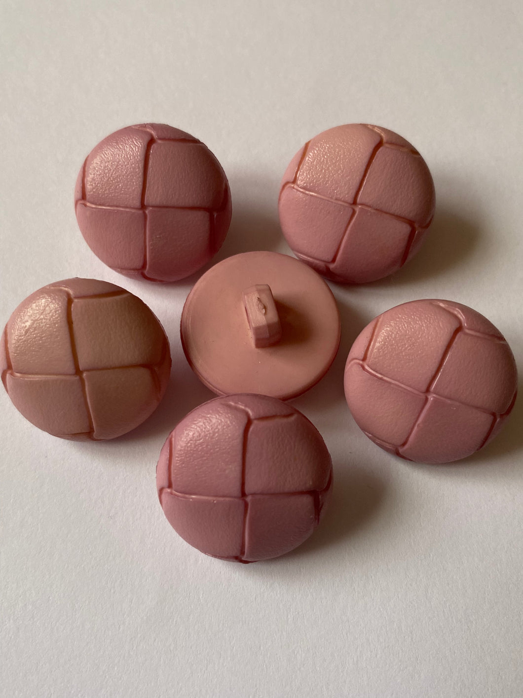 1 PINK LEATHER FOOTBALL Look Alike Shank Buttons 20mm Wide Dresses Tops Coats Babies Blazers Shirt Sewing Craft