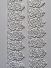 Load image into Gallery viewer, 1 yard WHITE #2 Lace Trims 52mm Wide Embroidered Guipure Trimmings Cardmaking Wedding Home Decor Sewing Craft Projects
