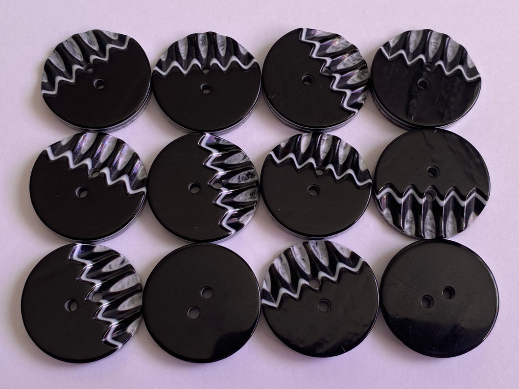10 20 BLACK WHITE PIANO 25mm Wide Beautiful Buttons for Sewing Craft Cards Coat Shirt Jacket