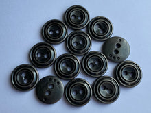 Load image into Gallery viewer, 10 GREY 23mm Wide Metal Buttons Jacket Shirt Sewing Craft 2 Holes
