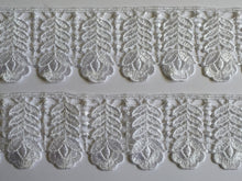 Load image into Gallery viewer, 1 yard WHITE #5 Lace Trims 50mm Wide Embroidered Guipure Trimmings Cardmaking Wedding Home Decor Sewing Craft Projects
