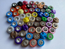 Load image into Gallery viewer, 20 Diamante Shank Mixed Colour Buttons 12mm Wide Dresses Tops Coats Babies Blazers Shirt Sewing Art Craft
