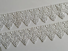 Load image into Gallery viewer, 1 yard WHITE #1 Lace Trims 50mm Wide Embroidered Guipure Trimmings Cardmaking Wedding Home Decor Sewing Craft Projects
