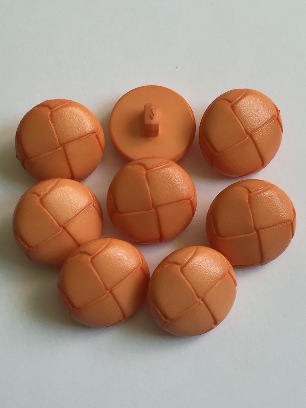 1 ORANGE LEATHER FOOTBALL Look Alike Shank Buttons 20mm Wide Dresses Tops Coats Babies Blazers Shirt Sewing Craft