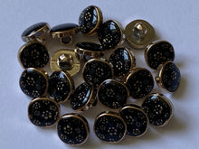 Load image into Gallery viewer, 10 20 BRONZE Flower On Black Shank Quality Buttons 11mm Wide Dresses Tops Coats Babies Blazers Shirt Sewing Craft
