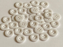 Load image into Gallery viewer, 20 WHITE Buttons Shirt Sewing Craft 16mm Wide More Colours In The Shop
